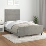 Estructura cama con cabecero terciopelo gris claro 120x190 cm de , Camas y somieres - Ref: Foro24-3270584, Precio: 161,06 €, ...