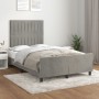 Estructura cama con cabecero terciopelo gris claro 120x190 cm de , Camas y somieres - Ref: Foro24-3270590, Precio: 184,71 €, ...