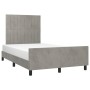 Estructura cama con cabecero terciopelo gris claro 120x190 cm de , Camas y somieres - Ref: Foro24-3270590, Precio: 184,71 €, ...