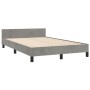 Estructura cama con cabecero terciopelo gris claro 120x190 cm de , Camas y somieres - Ref: Foro24-3270590, Precio: 184,71 €, ...