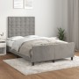 Estructura cama con cabecero terciopelo gris claro 120x190 cm de , Camas y somieres - Ref: Foro24-3270602, Precio: 181,52 €, ...