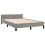 Estructura cama con cabecero terciopelo gris claro 120x190 cm de , Camas y somieres - Ref: Foro24-3270602, Precio: 181,52 €, ...