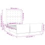 Estructura cama con cabecero terciopelo gris claro 120x190 cm de , Camas y somieres - Ref: Foro24-3270602, Precio: 181,52 €, ...