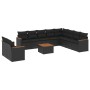 Set de sofás de jardín 11 pzas y cojines ratán sintético negro de , Conjuntos de jardín - Ref: Foro24-3258520, Precio: 738,43...