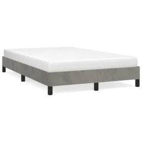 Light gray velvet bed frame 120x190 cm by , Beds and slatted bases - Ref: Foro24-379502, Price: 118,02 €, Discount: %