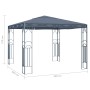 Cenador gris antracita 300x300 cm de vidaXL, Carpas y cenadores - Ref: Foro24-48047, Precio: 254,14 €, Descuento: %