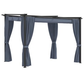 Cenador con cortinas acero gris antracita 3x3 m de vidaXL, Carpas y cenadores - Ref: Foro24-48051, Precio: 376,82 €, Descuent...