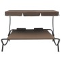 Tumbona de exterior con dosel y almohadas marrón de vidaXL, Camas para exteriores - Ref: Foro24-48069, Precio: 127,24 €, Desc...