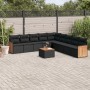 Set de sofás de jardín 10 pzas cojines ratán sintético negro de , Conjuntos de jardín - Ref: Foro24-3260144, Precio: 593,00 €...