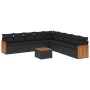 Set de sofás de jardín 10 pzas cojines ratán sintético negro de , Conjuntos de jardín - Ref: Foro24-3260144, Precio: 593,00 €...