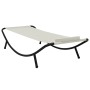 Tumbona de jardín de acero color crema 200x90 cm de vidaXL, Camas para exteriores - Ref: Foro24-48080, Precio: 76,58 €, Descu...