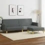 Sofá cama de 2 plazas con taburete tela gris oscuro de , Sofás - Ref: Foro24-3216228, Precio: 313,29 €, Descuento: %