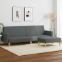 Sofá cama de 2 plazas con taburete tela gris oscuro de , Sofás - Ref: Foro24-3216228, Precio: 337,48 €, Descuento: %