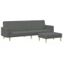 Sofá cama de 2 plazas con taburete tela gris oscuro de , Sofás - Ref: Foro24-3216228, Precio: 313,29 €, Descuento: %