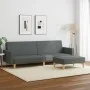 Sofá cama de 2 plazas con taburete tela gris oscuro de , Sofás - Ref: Foro24-3216228, Precio: 313,29 €, Descuento: %