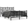 Estructura de cama cabecero y estribo metal negro 120x200 cm de , Camas y somieres - Ref: Foro24-376340, Precio: 114,97 €, De...