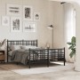 Estructura de cama cabecero y estribo metal negro 120x200 cm de , Camas y somieres - Ref: Foro24-376340, Precio: 114,97 €, De...