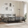Estructura de cama cabecero y estribo metal negro 200x200 cm de , Camas y somieres - Ref: Foro24-376349, Precio: 147,67 €, De...