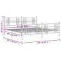 Estructura de cama cabecero y estribo metal negro 200x200 cm de , Camas y somieres - Ref: Foro24-376349, Precio: 147,67 €, De...