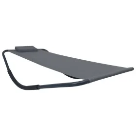 Tumbona de acero gris 200x90 cm de vidaXL, Camas para exteriores - Ref: Foro24-48085, Precio: 82,49 €, Descuento: %