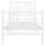 Estructura cama metal con cabecero y pie cama blanca 80x200 cm de , Camas y somieres - Ref: Foro24-376382, Precio: 81,72 €, D...