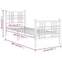 Estructura cama metal con cabecero y pie cama blanca 80x200 cm de , Camas y somieres - Ref: Foro24-376382, Precio: 81,72 €, D...