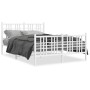 Estructura cama metal con cabecero y estribo blanco 120x200 cm de , Camas y somieres - Ref: Foro24-376389, Precio: 106,21 €, ...