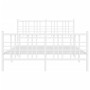 Estructura cama metal con cabecero y estribo blanco 120x200 cm de , Camas y somieres - Ref: Foro24-376389, Precio: 106,21 €, ...