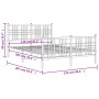 Estructura cama metal con cabecero y estribo blanco 120x200 cm de , Camas y somieres - Ref: Foro24-376389, Precio: 106,21 €, ...