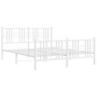 Estructura cama metal con cabecero y estribo blanco 160x200 cm de , Camas y somieres - Ref: Foro24-376394, Precio: 137,37 €, ...