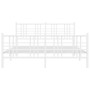 Estructura cama metal con cabecero y estribo blanco 160x200 cm de , Camas y somieres - Ref: Foro24-376394, Precio: 137,37 €, ...