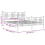 Estructura cama metal con cabecero y estribo blanco 160x200 cm de , Camas y somieres - Ref: Foro24-376394, Precio: 137,37 €, ...