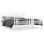 Estructura cama metal con cabecero y pie cama blanco 183x213 cm de , Camas y somieres - Ref: Foro24-376396, Precio: 131,60 €,...