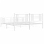 Estructura cama metal con cabecero y pie cama blanco 183x213 cm de , Camas y somieres - Ref: Foro24-376396, Precio: 131,60 €,...