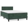 Cama box spring con colchón terciopelo verde oscuro 120x190 cm de , Camas y somieres - Ref: Foro24-3269828, Precio: 364,44 €,...