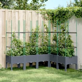 Jardinera con enrejado PP azul gris 160x120x142,5 cm de , Maceteros y jardineras - Ref: Foro24-367966, Precio: 112,66 €, Desc...
