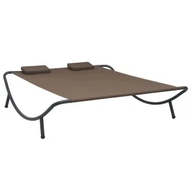 Tumbona de jardín tela marrón de vidaXL, Camas para exteriores - Ref: Foro24-48075, Precio: 87,01 €, Descuento: %