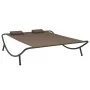 Tumbona de jardín tela marrón de vidaXL, Camas para exteriores - Ref: Foro24-48075, Precio: 87,01 €, Descuento: %