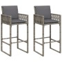 Taburetes de cocina con cojines 2 uds ratán sintético gris de , Sillas de jardín - Ref: Foro24-368707, Precio: 178,77 €, Desc...