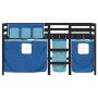Cama alta para niños con cortinas madera pino azul 90x190 cm de , Camas y somieres - Ref: Foro24-3283833, Precio: 196,75 €, D...