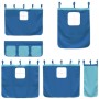 Cama alta para niños con cortinas madera pino azul 90x190 cm de , Camas y somieres - Ref: Foro24-3283833, Precio: 196,75 €, D...