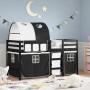 Cama alta niños con túnel madera pino blanco negro 90x200 cm de , Camas y somieres - Ref: Foro24-3283850, Precio: 209,52 €, D...