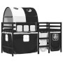 Cama alta niños con túnel madera pino blanco negro 90x200 cm de , Camas y somieres - Ref: Foro24-3283850, Precio: 209,52 €, D...