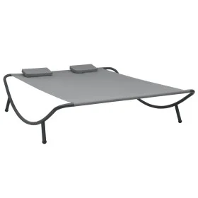 Tumbona de jardín tela gris antracita de vidaXL, Camas para exteriores - Ref: Foro24-48076, Precio: 94,15 €, Descuento: %