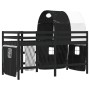Cama alta niños con túnel madera pino blanco negro 90x200 cm de , Camas y somieres - Ref: Foro24-3283850, Precio: 209,52 €, D...