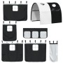 Cama alta niños con túnel madera pino blanco negro 90x200 cm de , Camas y somieres - Ref: Foro24-3283850, Precio: 209,52 €, D...