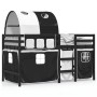 Cama alta niños con túnel madera pino blanco negro 90x190 cm de , Camas y somieres - Ref: Foro24-3283859, Precio: 214,63 €, D...