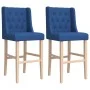 Taburetes altos 2 uds madera maciza de caucho y tela de , Taburetes de cocina - Ref: Foro24-4006225, Precio: 96,20 €, Descuen...
