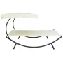 Tumbona de jardín con toldo gris de vidaXL, Tumbonas - Ref: Foro24-48071, Precio: 92,92 €, Descuento: %