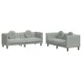 Juego de sofás con cojines 2 piezas terciopelo gris claro de , Sofás - Ref: Foro24-3209257, Precio: 437,44 €, Descuento: %